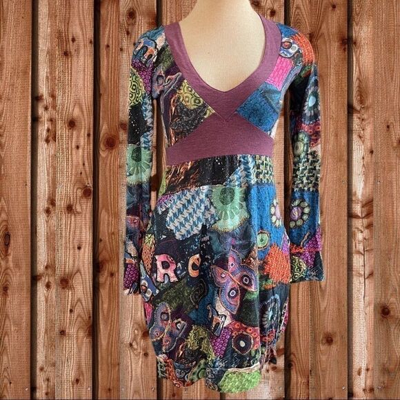 Desigual Colorful Print Retro Boho Dress Medium - Picture 1 of 14